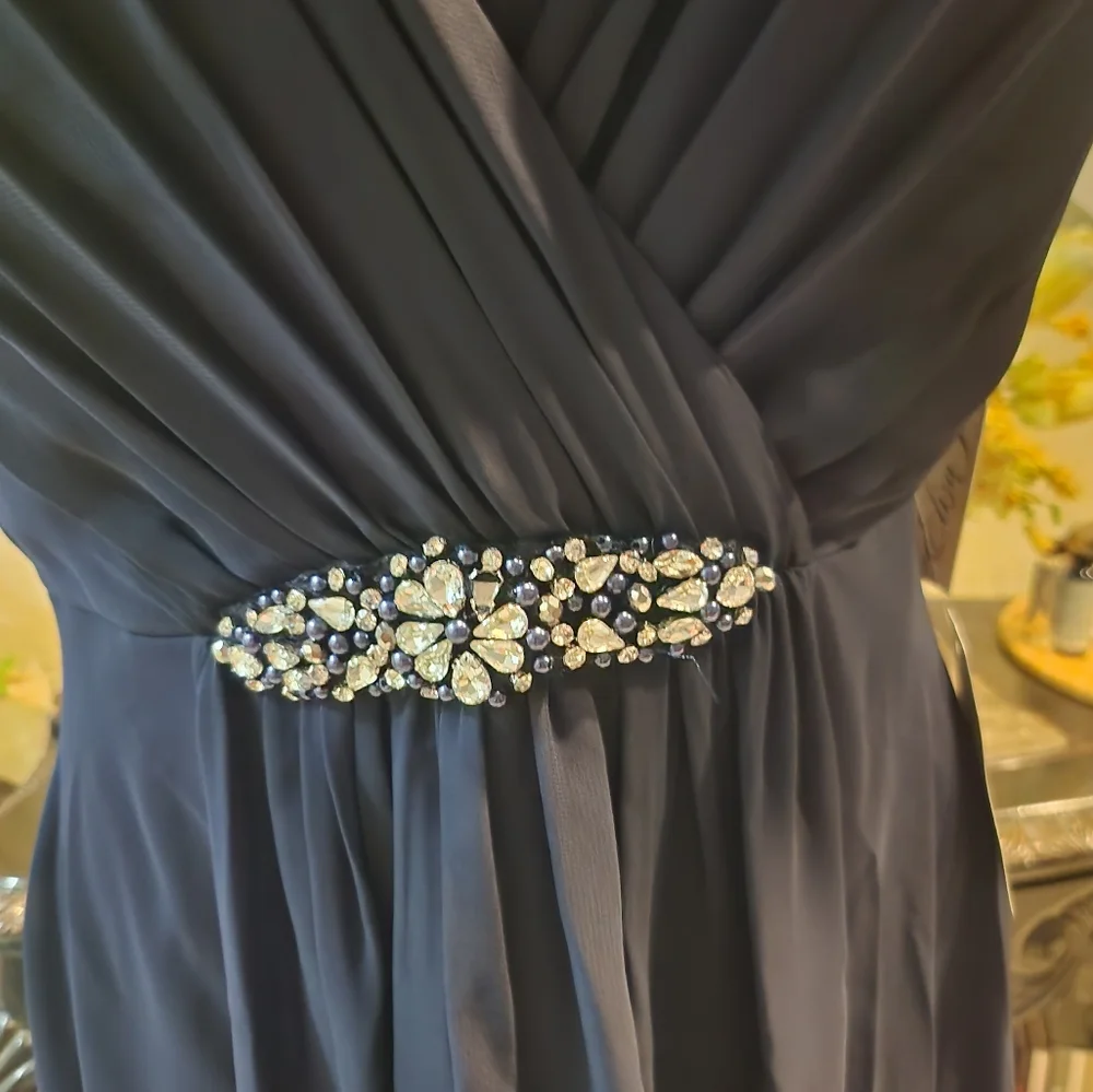 Eliza J Embellished High Low Chiffon Dress size 10 NEW - Picture 5 of 10